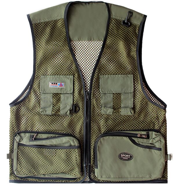 Summer thin section outdoor multi-pocket photography vest casual fishing vest mesh men's waistcoat waistcoat customization