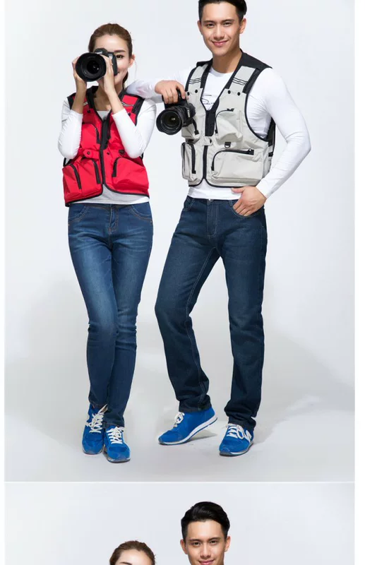 Mùa hè mỏng phần lưới vest leo núi bông giản dị nhiều túi chức năng chụp ảnh nam câu cá vest vest áo giả vest nam