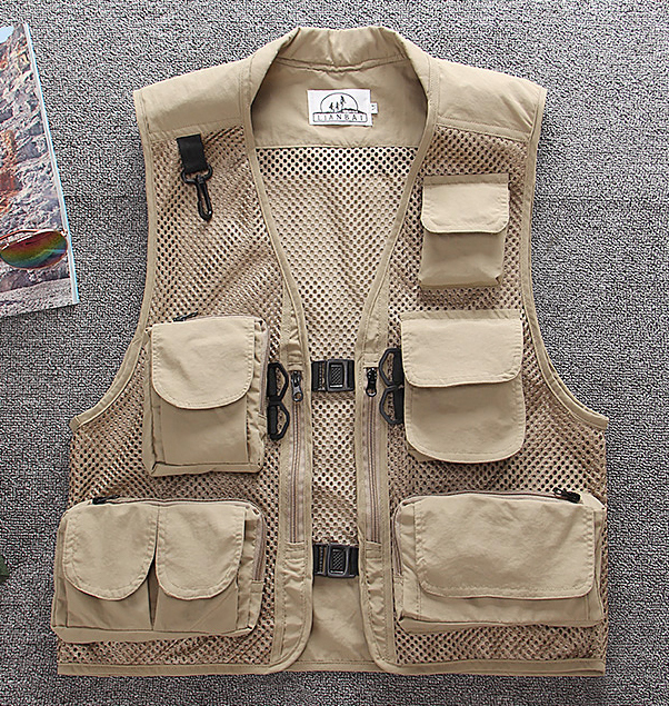 Summer Outdoor Men's Camouflage Mesh Functional Photography Vest Japanese Style Multi-Pocket Casual Fishing Quick-Dry Thin Vest