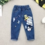 Các mẫu bé trai xuân thu Quần jeans Hàn Quốc 2018 quần mới 1-2-3-4-5 tuổi cho bé quần lửng hoang dã 6 quần áo trẻ sơ sinh