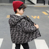 Boy cotton clothes 2022 autumn and winter New foreign gas plus suede jacket Childrens baby Winter cotton uniforms Thickened Pie Overcomes Tide Children