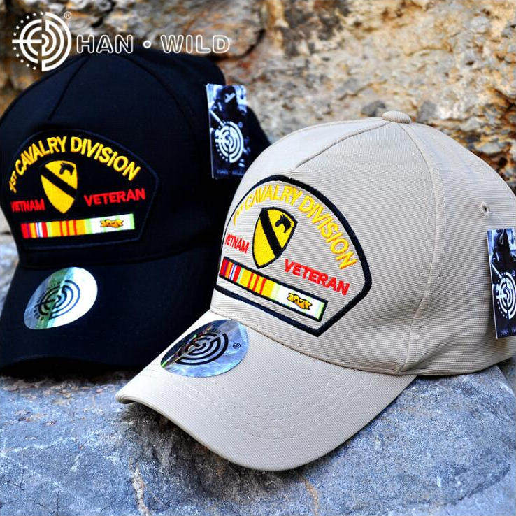 US Army First Cavalry Division Embroidery Tactical Baseball Cap Outdoor Special Soldier's Hood Sun Hat and Duck Tongue Cap
