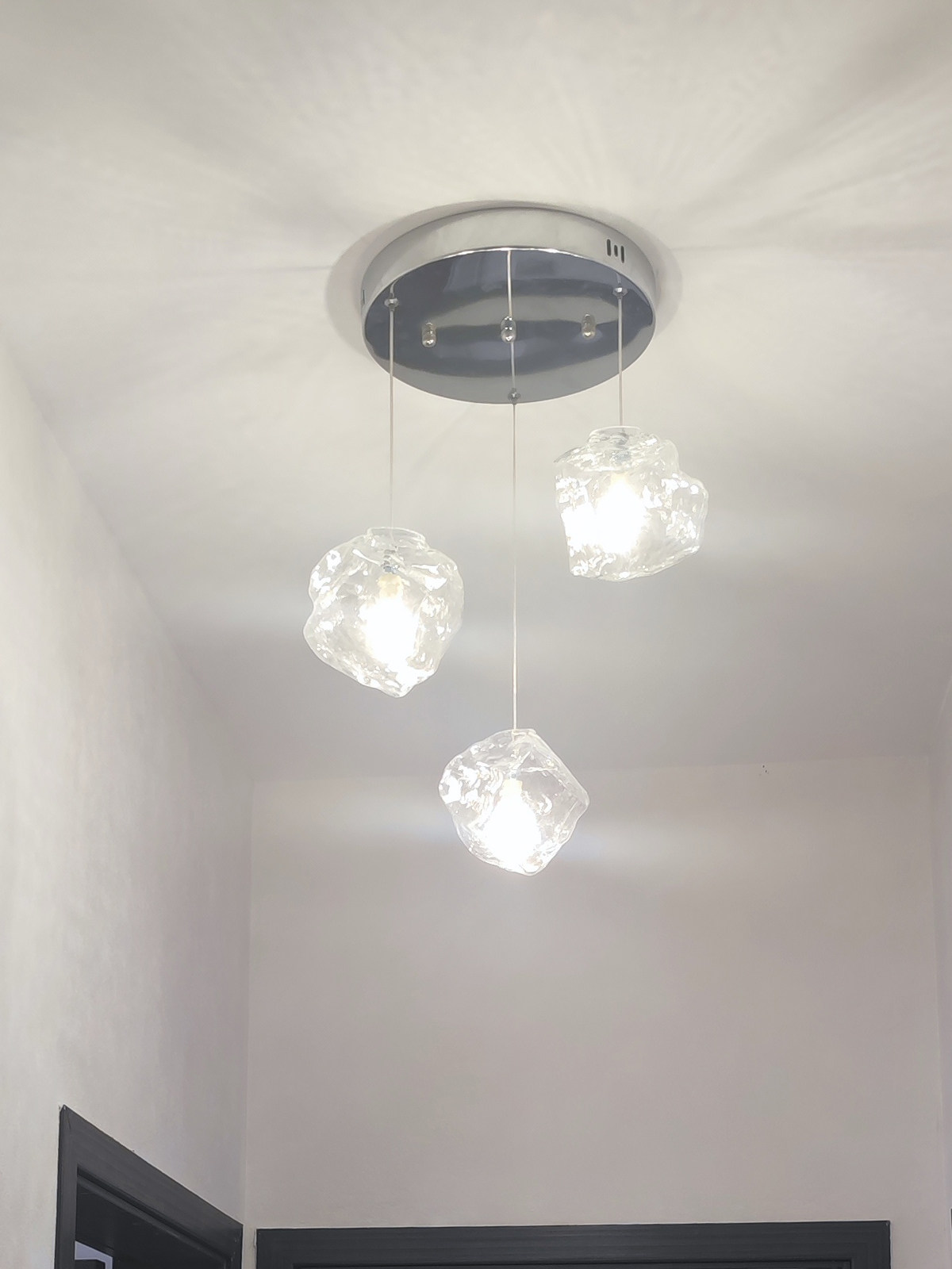 Simple Modern Internet-Famous Hallway Corridor Light Ice Cube Stone Pendant Light Creative Light Balcony Entrance Light Entryway Glass Light