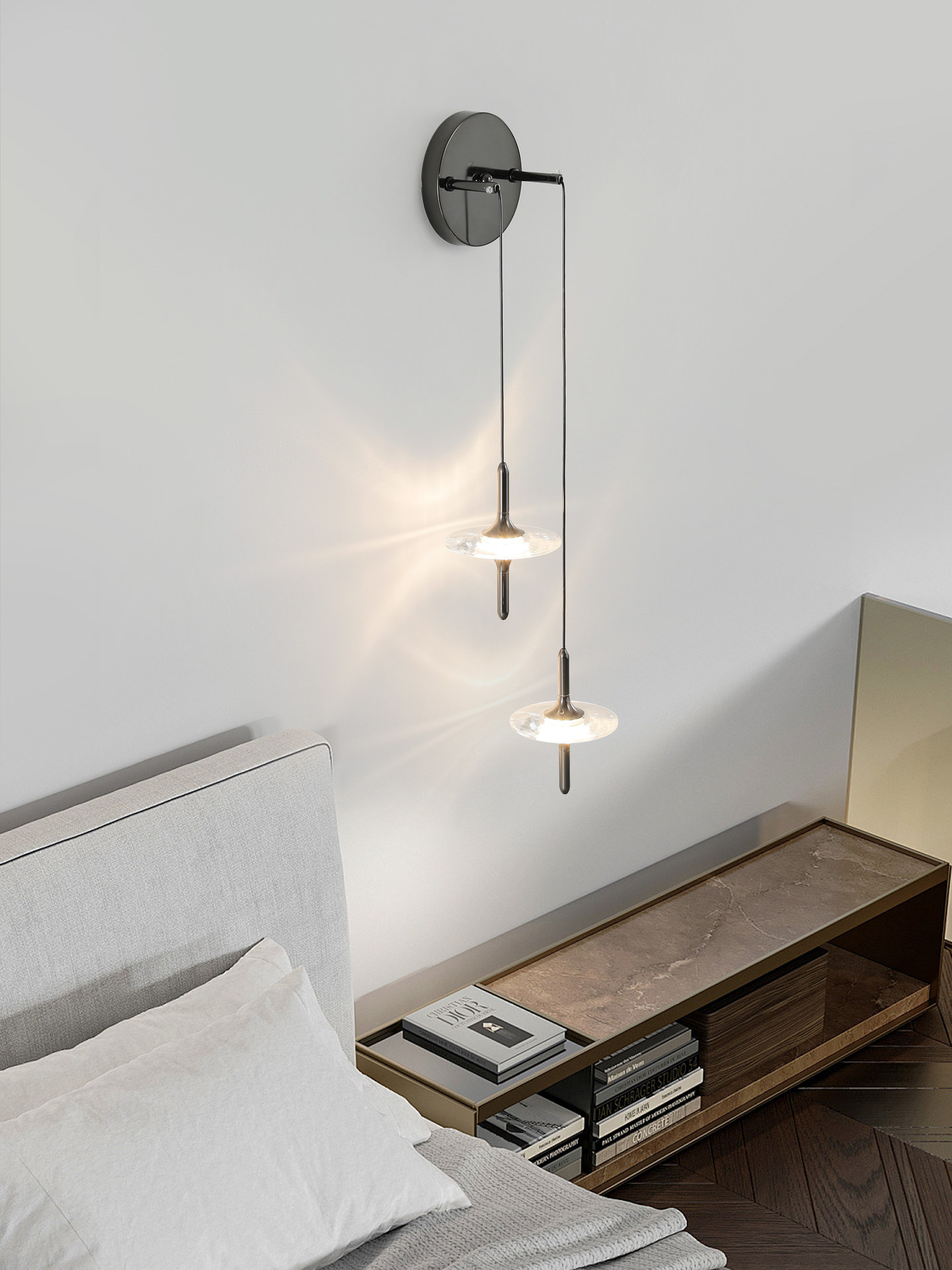 Star Bedside Wall Lamp for Master Bedroom, New Modern Minimalist Designer Light Luxury Minimalist Living Room Tv Background Wall Lamp