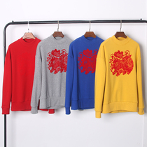 2019 Spring Year Pig Paper-cut Effect Printed Semi-high Neck Bride Sweatshirt Women Fashion