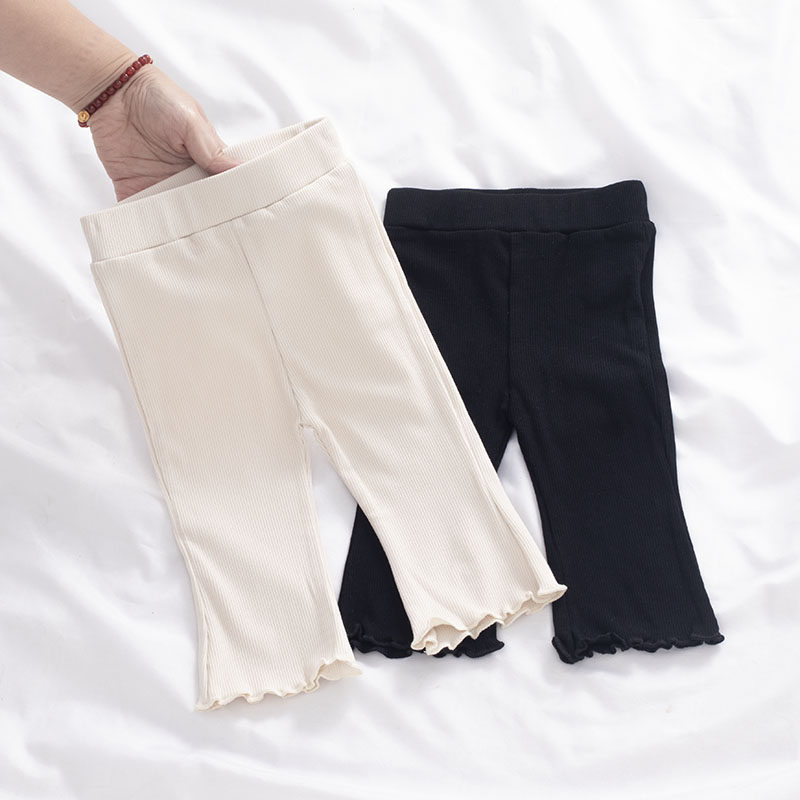 Girl Inside Lap Pants Pure Cotton Baby Casual Pants Korean Version Fashion Baby Horn Pants 2022 Foreign Spring Autumn Thin