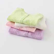 Baby knitted cardigan sweater Baby jacket pure cotton childrens sunscreen clothing Summer ultra-thin 1-5 years old girl air conditioning shirt