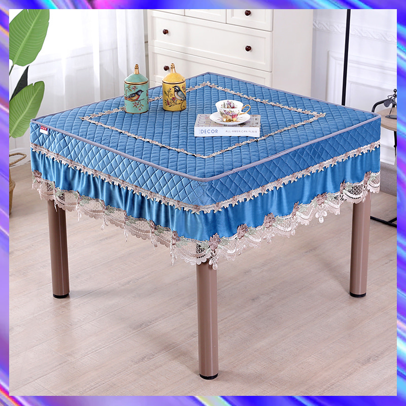 Mahjong machine tablecloth cover set Household Mahjong tablecloth table cover Plush dust cover cloth cover thickened square fire cover