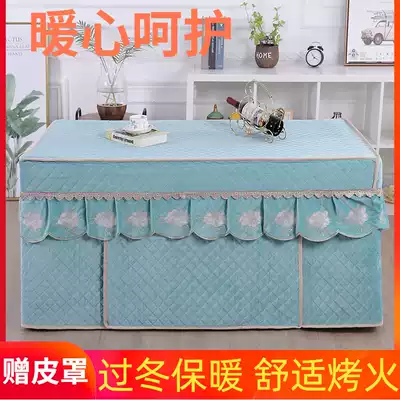 Double-sided velvet fire cover winter rectangular fire table cloth cover electric heater cover electric stove cover electric coffee table set new stove cover