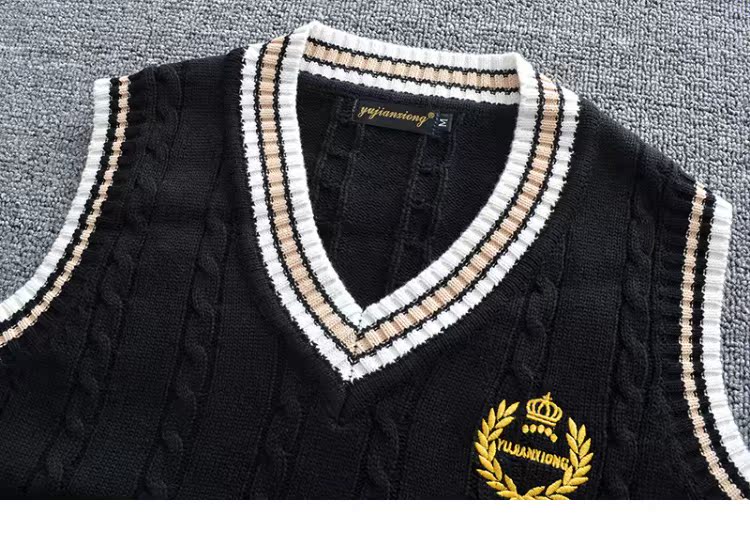 Mùa thu đông mùa đông áo vest nam cổ chữ V cotton cotton cỡ lớn cho sinh viên áo len không tay áo vest đồ vest