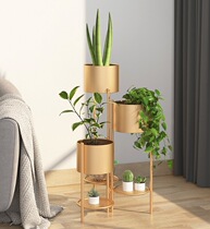 Nordic Multilayer Green Loole Frame Indoor Living Room Multi-Meat Green Planting Shelf Floor Iron Art Flower Pot Shelf Shelf Folded