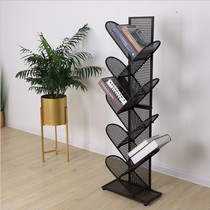 Minimalist Modern Home Tree Iron Art Office Simple Book Room Grid Bookshelves Shelf Multilayer Warehousing