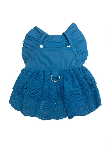 Одежда для домашних животных весна и летняя новая корейская рукавая кружевная юбка Тедди Бишон Медведь собака кошка Тонкая тяговая одежда