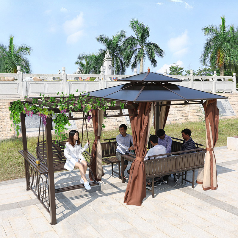 Outdoor pavilion grape rack canopy villa courtyard garden leisure pavilion terrace roof terrace with pergola