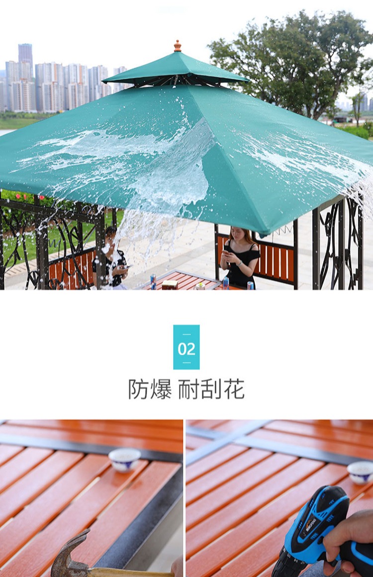 Gian hàng gỗ ngoài trời gian hàng ngoài trời chống ăn mòn nhà gỗ di động bốn góc sân vườn sắt gian hàng đồ nội thất che nắng bàn ghế cafe ngoài trời
