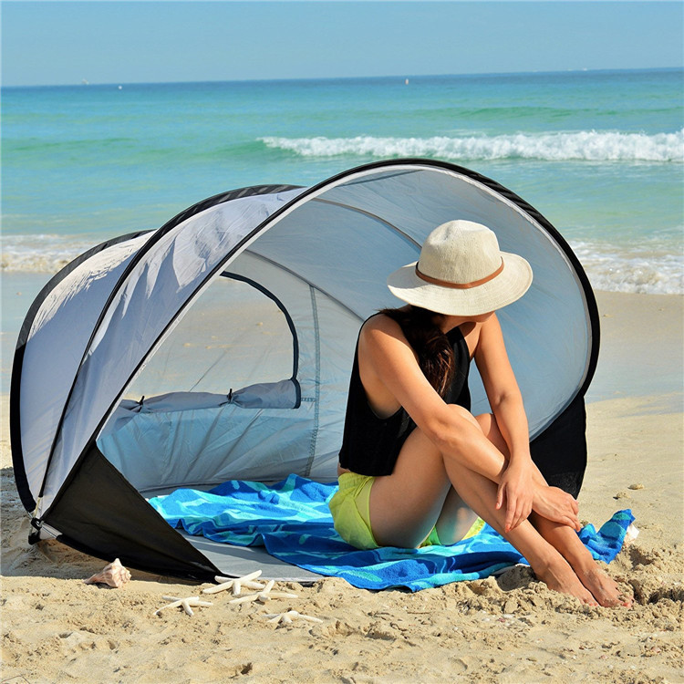 Beach outdoor automatic tent 2-3 people quick open quick open simple shade sunscreen fishing park leisure tent