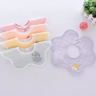 Baby saliva towel waterproof bib cute 360 degrees rotatable autumn and winter newborn bib baby bib