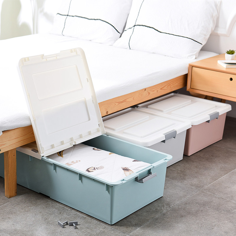 Special Size Bed Bottom Containing Box Shoes Clothing Finishing Box Flat Clothes Quilted Bed Under bed Toy Containing Box Pulley
