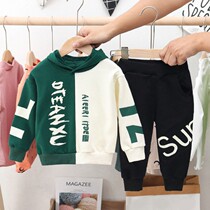 Boys autumn suit 2021 new children's spring and autumn long sleeve vests two-piece set baby foreign style children's clothing tide