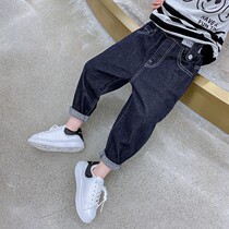 Boys jeans wear children's pants in autumn Korean version of baby autumn clothes children's spring and autumn children's clothing 2021 new style