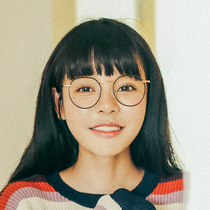 Ultra-light pure titanium round frame anti-blue light myopia glasses female retro irregular Net red plain eye goggles round face