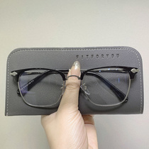 Retro metal eyebrow wire frame myopia glasses male big face plain art anti-blue radiation can be matched with color-changing lens tide