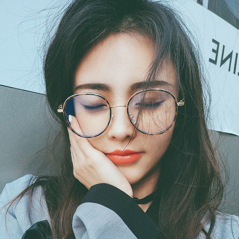 Fairy Glasses Woman BAO WENins Wind retro Yan Pingyuan Nearsightedness can be matched with degree Yuanfang Great face frame Female