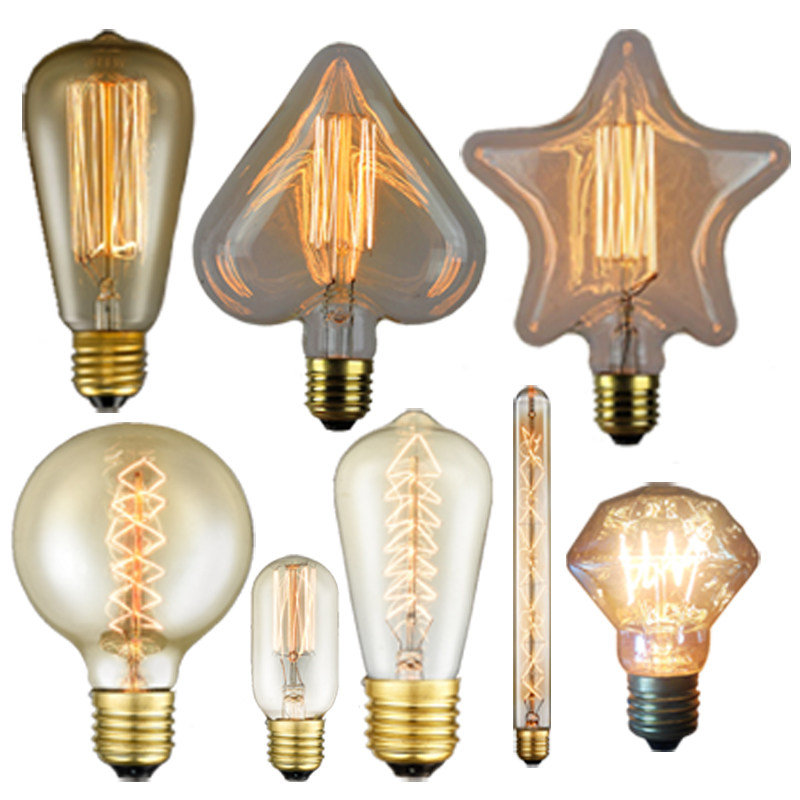 Foreign trade creative Edison tungsten wire bulb Retro retro coffee shop bar clothing store decorative light source dimmable