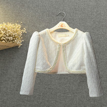 Girls white shawl small coat 2020 autumn and winter childrens velvet thickened princess outer cardigan dress skirt cloak