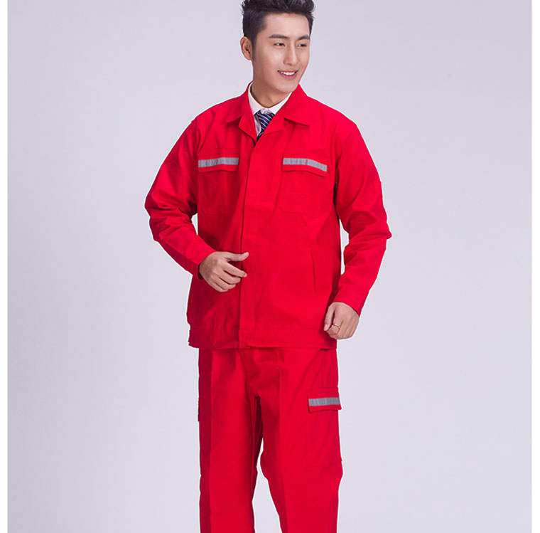 Lingbi đỏ bông dài tay phù hợp với nam hàn máy sửa chữa trang trí kỹ thuật quần áo cotton bảo vệ quần áo phù hợp set đồ nam đẹp