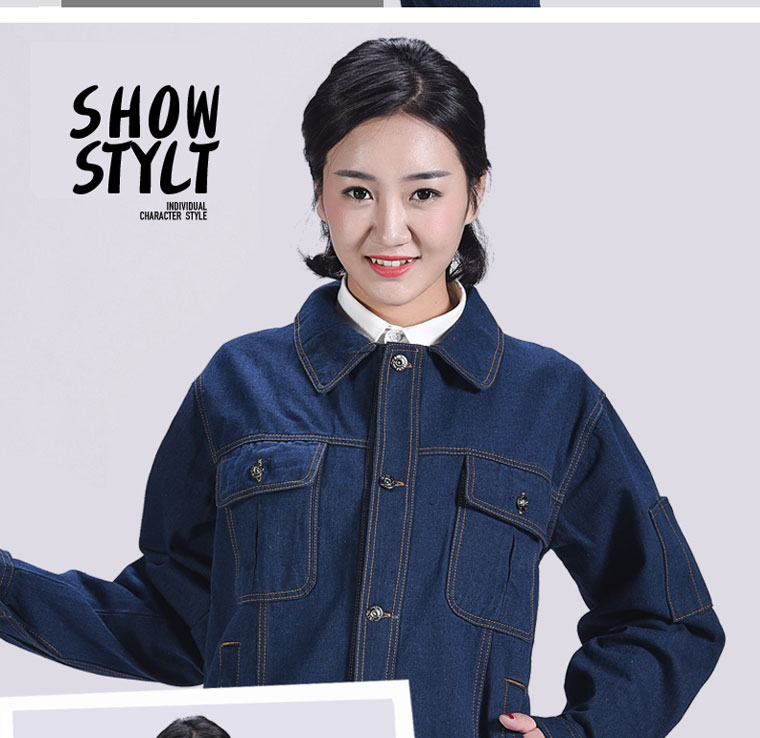 Lingbi mùa xuân và mùa thu denim quần yếm phù hợp với nam hàn điện phù hợp với túi lớn bảo hiểm lao động bảo hiểm máy mài mòn dịch vụ sửa chữa áo thể thao nam