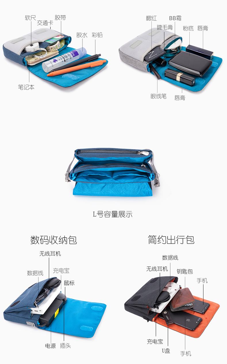 Lưu trữ kỹ thuật số hộ chiếu túi du lịch xách tay di động dữ liệu đĩa cứng tai nghe cáp sạc Pouch - Lưu trữ cho sản phẩm kỹ thuật số bao đựng tai nghe bluetooth