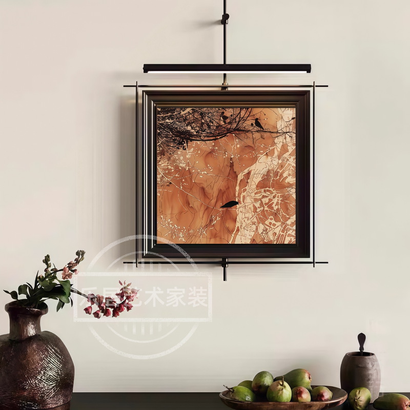 High-End French Mid-Century Style Metal Pendant Wall Lamp with Hanging Painting for Hotel, Restaurant, Corridor, Simple Decorative Atmosphere Lighting Painting High-End French Mid-Century Style Metal Pendant Wall Lamp with Hanging Painting for Hotel, Restaurant, Corridor, Simple Decorative Atmosphere Lighting Painting