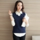 Áo len nữ hai dây vest nữ vest Hàn Quốc 2018 mới thu đông và áo len không tay len áo len trường đại học