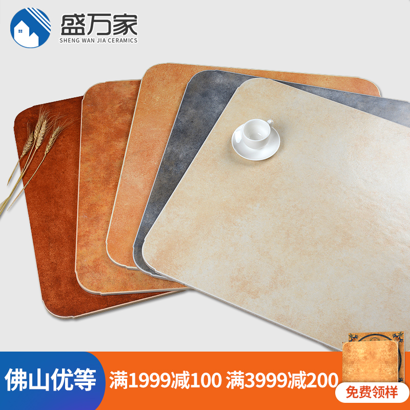 American Rounded Corner Imitation Antique Brick floor 600x600 Living room Retro tile Mediterranean field Anti Slip Floor Brick