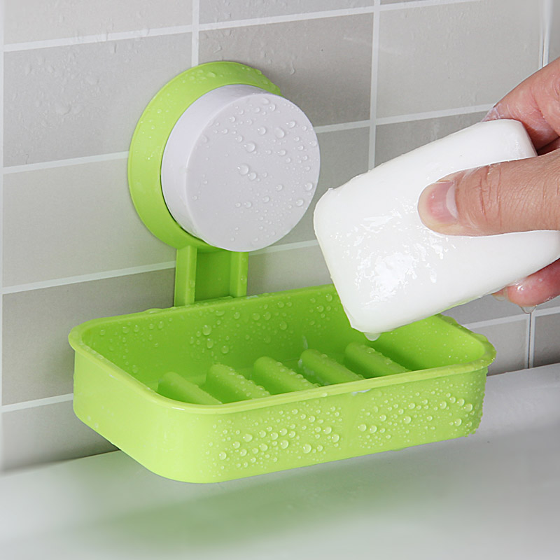 Suction cup fat box Free hole wall-mounted creative double-layer powder room large household incense box Drain fat box rack