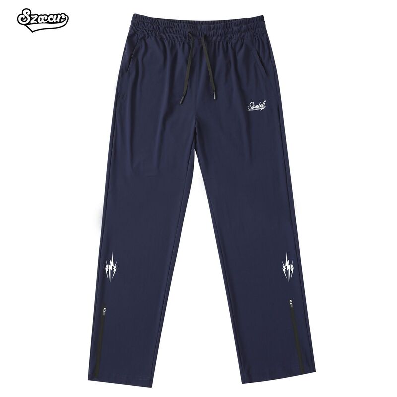 Siamball Summer Zipper Sports Pants for Men, Quick-Drying, Breathable Basketball Running Training Pants, Loose Straight-Leg Sweatpants