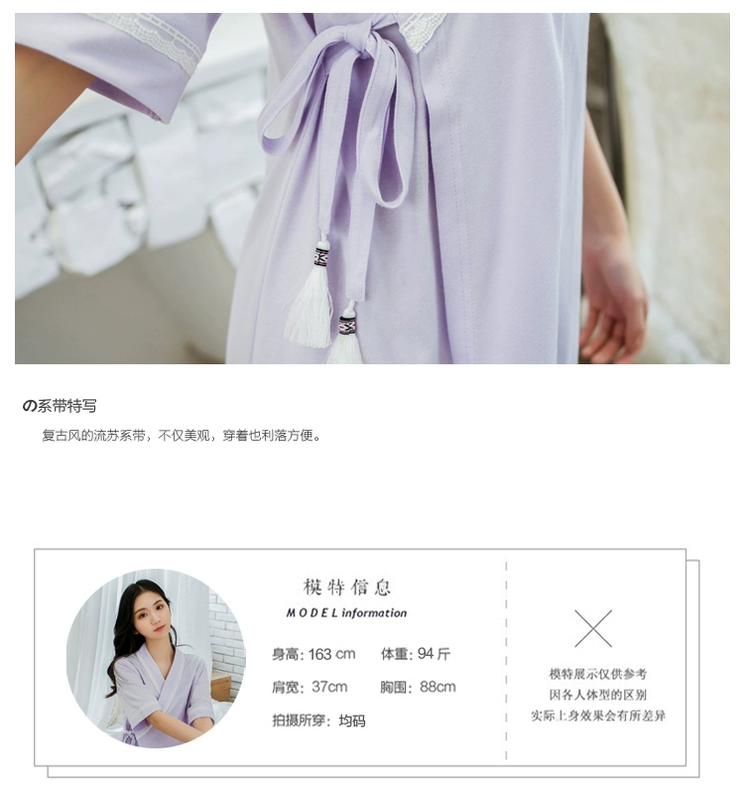 Phong cách Nhật Bản đồ ngủ gợi cảm kimono váy ngủ nữ mùa hè cotton dễ thương công chúa phong cách đỏ phục vụ nhà nữ tay áo ngắn - Đêm đầm