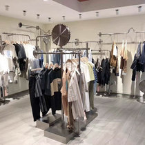 Clothing store display rack Display rack Floor-standing mens clothing rack side hanger Stainless steel high-grade Nakajima hanging rod