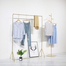 Clothing store display stand Floor-standing simple modern combination golden clothing rack Womens store shelf display island rack