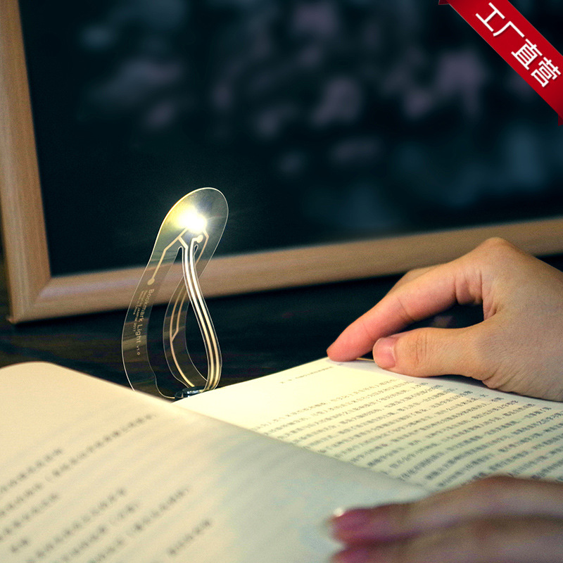 Jane's Easy Light Light Luminous Led Bookmark Light Black Tech Portable Little Night Light Brief About Nighttime Bookmarking