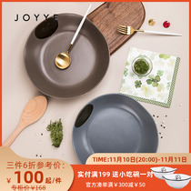 Joyeye Rainfall Plate Simple Nordic Creative Handpinned Ceramic Plate Long Plate Fish Plate Soup Plate Deep Plate