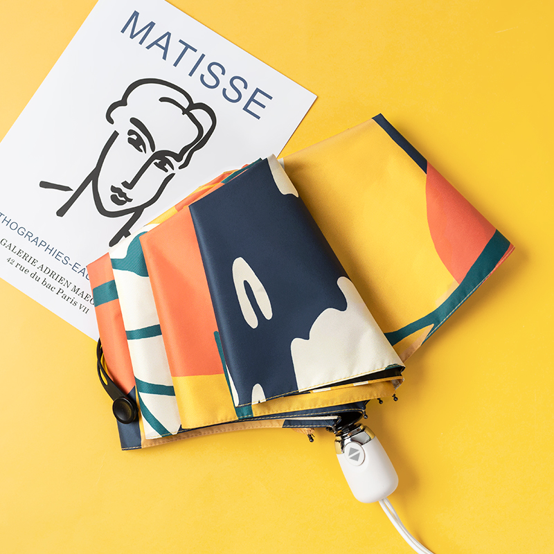 Zhi umbrella fully automatic sunshade umbrella dual-purpose retro compact portable sunscreen UV protection women folding sun umbrella