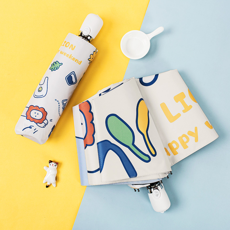 Beach umbrella female fully automatic sunshade sun protection against UV summer ultra light small mini-folds clear umbrella Dual use