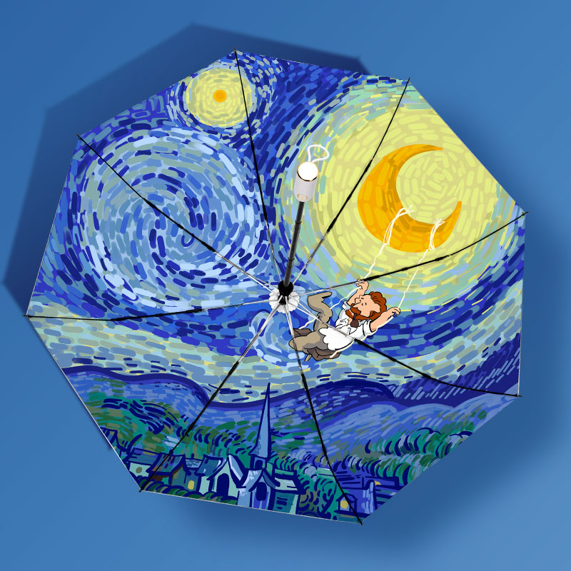 Known Umbrella Sun Umbrella Professional Sunscreen Umbrella Automatic Shading Umbrella Anti-Ultraviolet umbrella portable folding female oil painting umbrella-Taobao