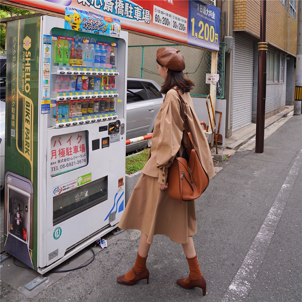 WALKINDARK] Japanese cute Harajuku loose silhouette light sense lamb leg sleeve top skirt chic suit