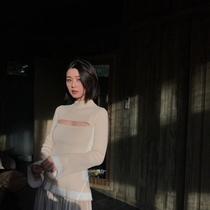 WWalkindark] temperament vision and thin collage opening sweaters two wear and warm three colors