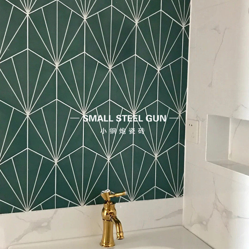 Nordic Ray Hexagonal Brick Kitchen Wall Brick Bathroom Makeup Room Non-slip Floor Tile Art Hexagon Brick Dining Hall