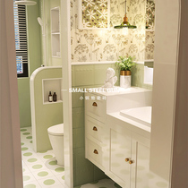 French green round fresh tiles bathroom all-ceramic tiles bathroom toilet kitchen balcony entrance anti-slip floor tiles