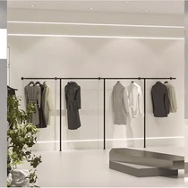 Clothing store display rack wrought iron black wall-mounted clothing display rack womens clothing store special shelf hanger